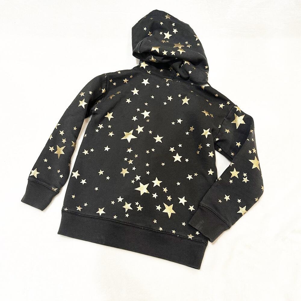 Crewcuts Gold Star Hoodie Girls sz S Black Hoodie Pullover Sweatshirt - Picture 4 of 7